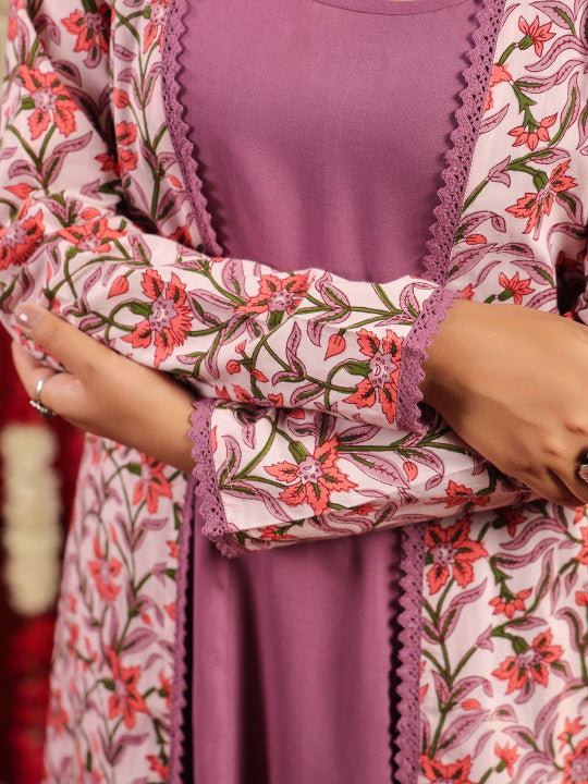 anayna Ethnic Motifs Printed Flared Anarkali Kurta