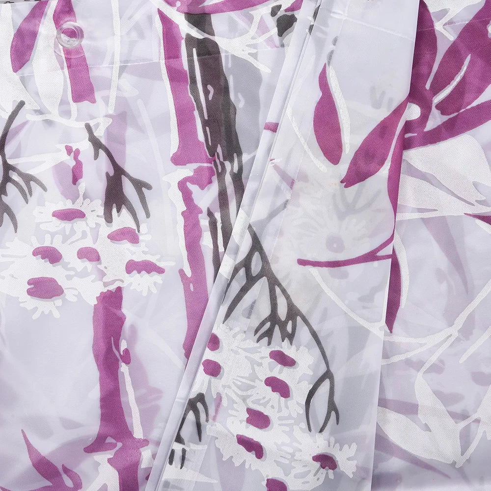 Kuber Industries Shower Curtain | 7 Feet | Bathroom Shower Curtain | AC Curtains | PVC Waterproof Window Curtain | Curtains for Bathtub | 8 Rings Curtain | Bamboo Print | Purple