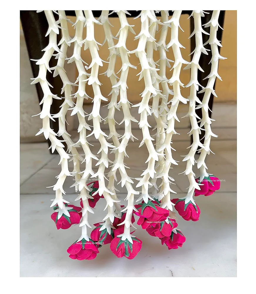 SPHINX Artificial rajnigandha Buds Rose Strings for Home Function Festive Decor Wedding haldi Ceremony Pooja Housewarming Decorations Approx 2.5 ft Height - 