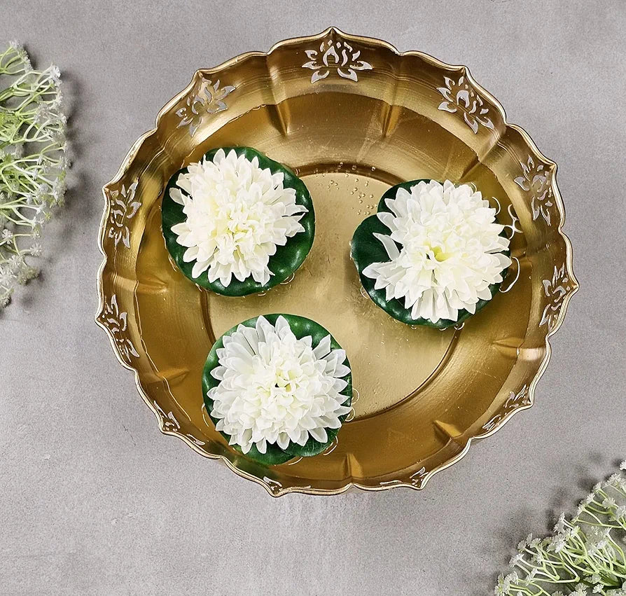 SATYAM KRAFT 6 Pcs Artificial Floating Flowers for Decoration | Foam Lotus Flower for Pooja, Bowl, Urli, Festival Decor, Wedding, Home Decor, Table Centerpiece, Wedding, Events 