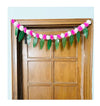 Artificial Marigold &Mango Leaves Simple Door-Window Toran White and Baby Pink