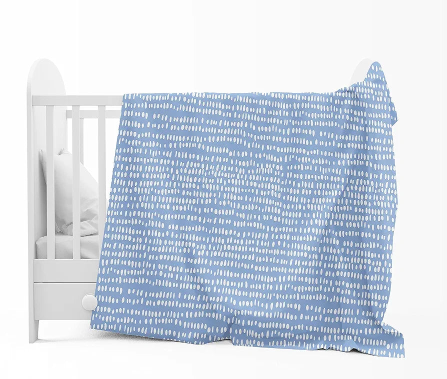 Divine Casa 120 GSM Microfiber Single Kids Dohar  | Soft & Lightweight Throw Blanket | Cozy & Breathable | All-Season Comfort | 140 x 100 CM | Rain Dash Pattern | Rainy Blue