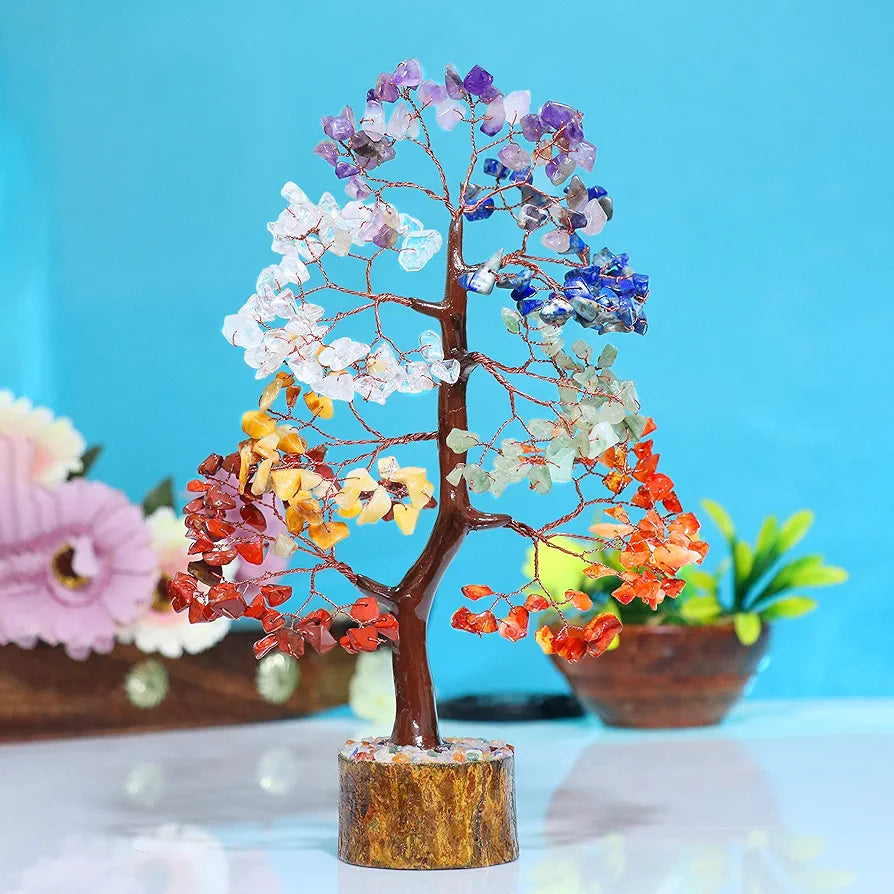 BEZAVO Seven Chakra Healing Tree | Artificial Crystal Tree for Positive Energy & Spiritual Wellness | Feng Shui Tree for Home & Office | Ideal Gift for Men & Women – Anniversary, Birthday & More