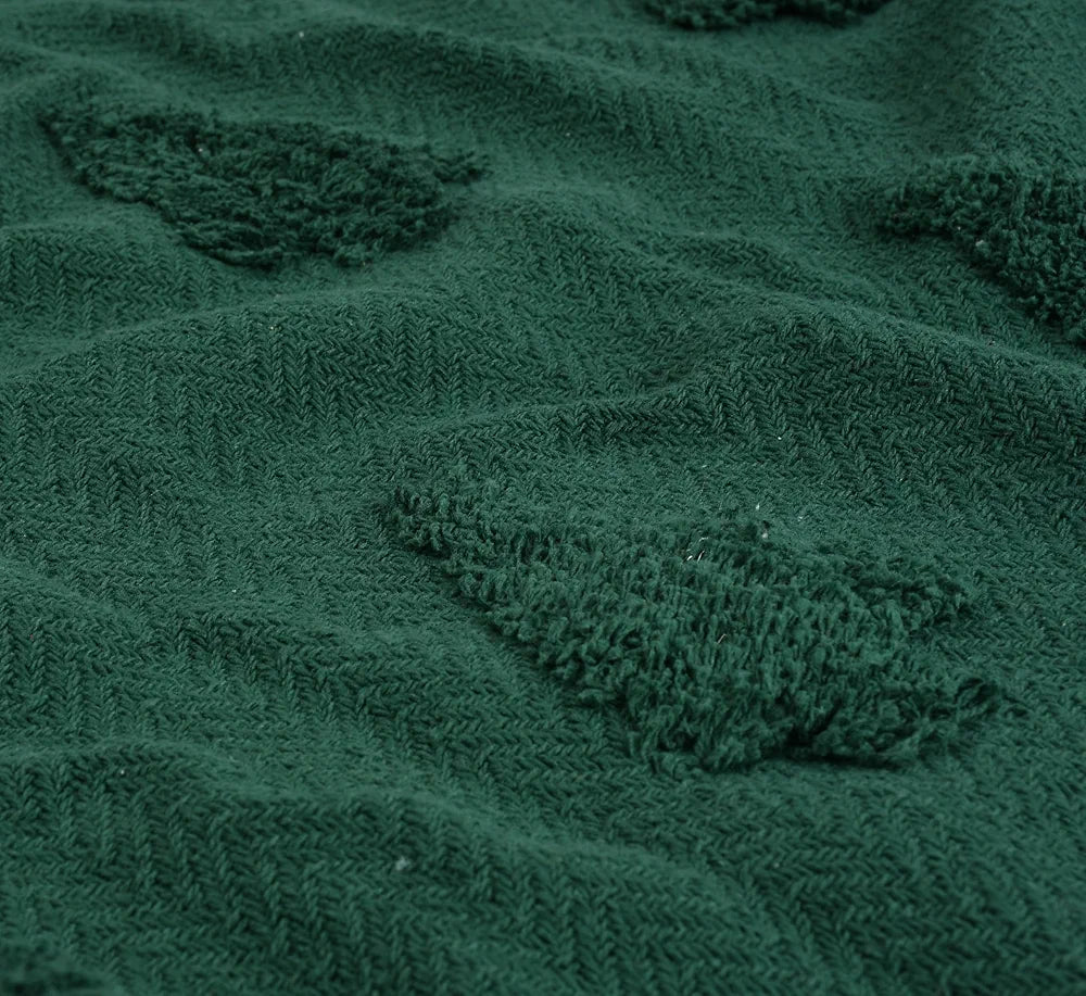 SASHAA WORLD Green Cotton Throw | Ideal for Your Home, Living Room, Sofa, Bed, Chair, Picnic & Used for Gift | 130X160 cm| TC - 125