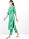 Vishudh Women Striped Cotton Kurta