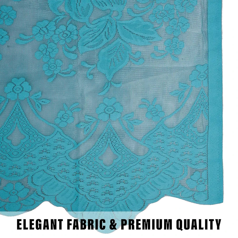 Kuber Industries Door Curtains | Premium Drapes for Bedroom | Sheer Curtain with 8 Rings | Parda for Living Room | Net Frill Door Curtain | 7 Ft | SY27 | Green