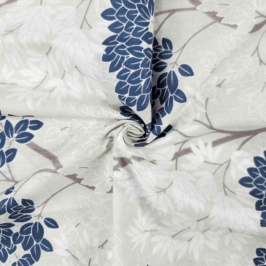 Divine Casa 144 TC 100% Cotton Double Bedsheet with 2 Pillow Covers | Skin-Friendly Fabric for Everyday Comfort | 254 X 222 CM | Floral Pattern | Grey Blue