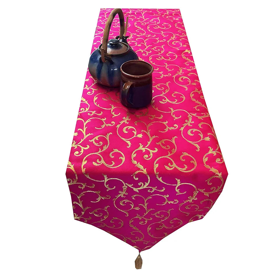 Pink parrot- Art Silk Table Runner 12x70 inch-1 pc