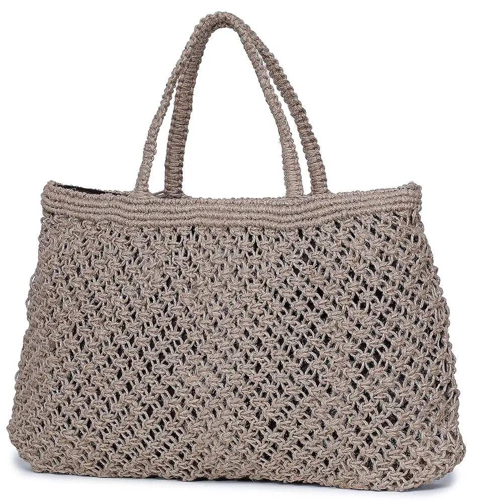 ALII AND ALIIZEY Brown Jute Macrame Shoulder Bag/Handbag Regular Size Women's Handbag College Bag Office Bag Holiday Bag 