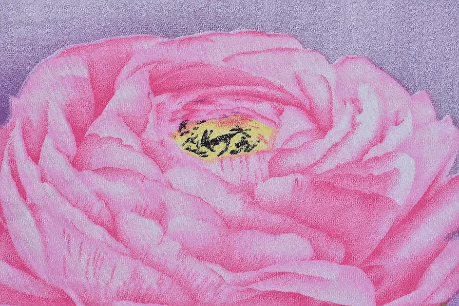 Hfi 160 Tc Polycotton Double Bedsheet with 2 Pillow Covers - Floral, Purple