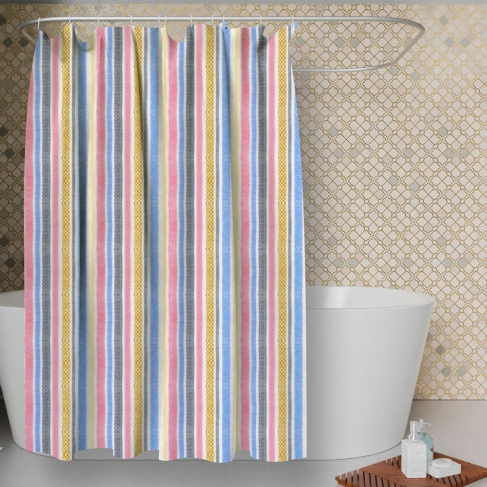 Kuber industries AC Curtain | PVC Door Window Curtain | Curtains for Door | Lining Curtain for Bathroom | Window Blackout Curtain | Shower Curtain with 8 Rings | 7 Feet | Multicolor