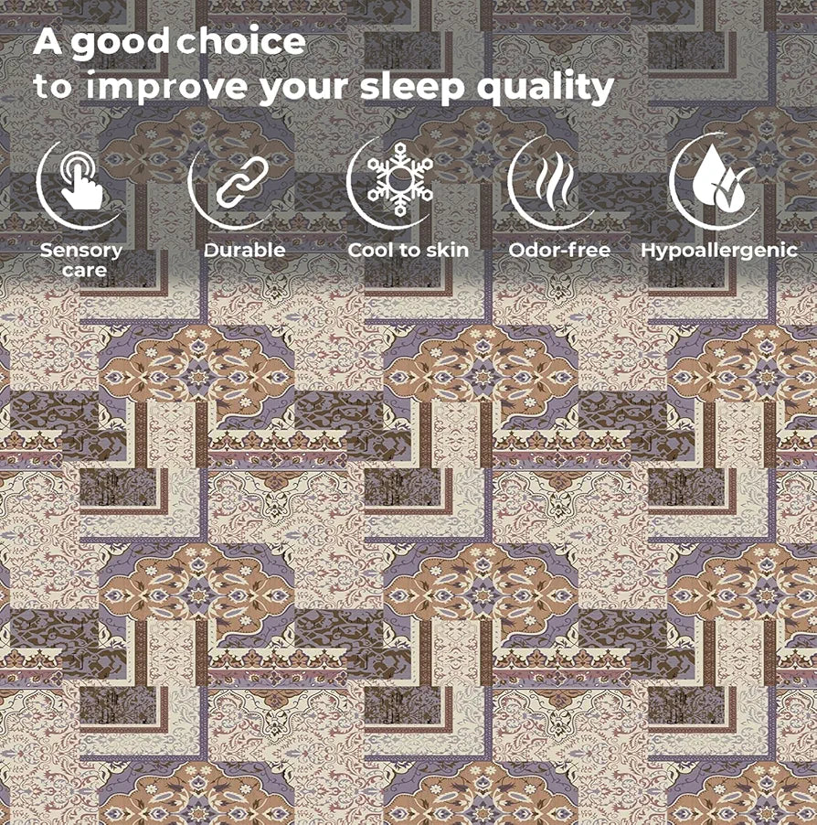 FRESH FROM LOOM Microfiber Cotton Bedsheet King Size | 240 TC King Size Soft Bed Cover with 2 Pillow Cover | Hypoallergenic Bedsheet for Double Bed | Anti Fade and Printed 