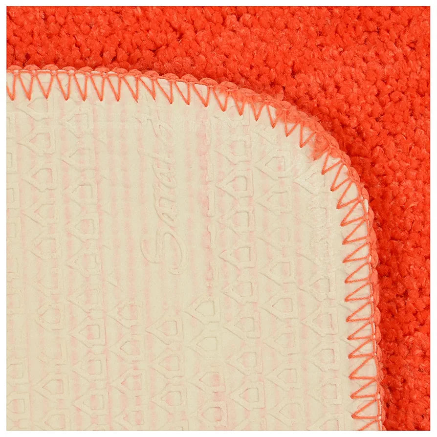 SARAL HOME EASY LIVING Saral Home Microfiber Anti-Skid Rectangular Bath Mat Pack Of 2 