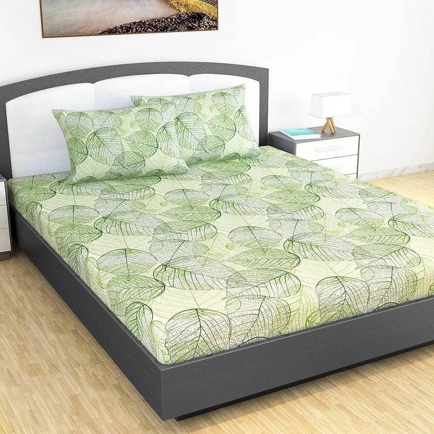 Divine Casa 144 TC 100% Cotton Bedsheet King Size Bed, King Size Bedsheet with 2 Pillow Covers 