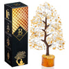 Bezavo Citrine Crystal Tree Feng Shui Money Tree Silver Wire for Prosperity & Vitality