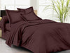Trance Home Linen Zippered 100% Cotton 200TC Satin Stripe King Size Duvet Cover Quilt Cover Blanket Cover Razai Comforter Coverwith 2 Pillow Covers Colour Chocolate Brown