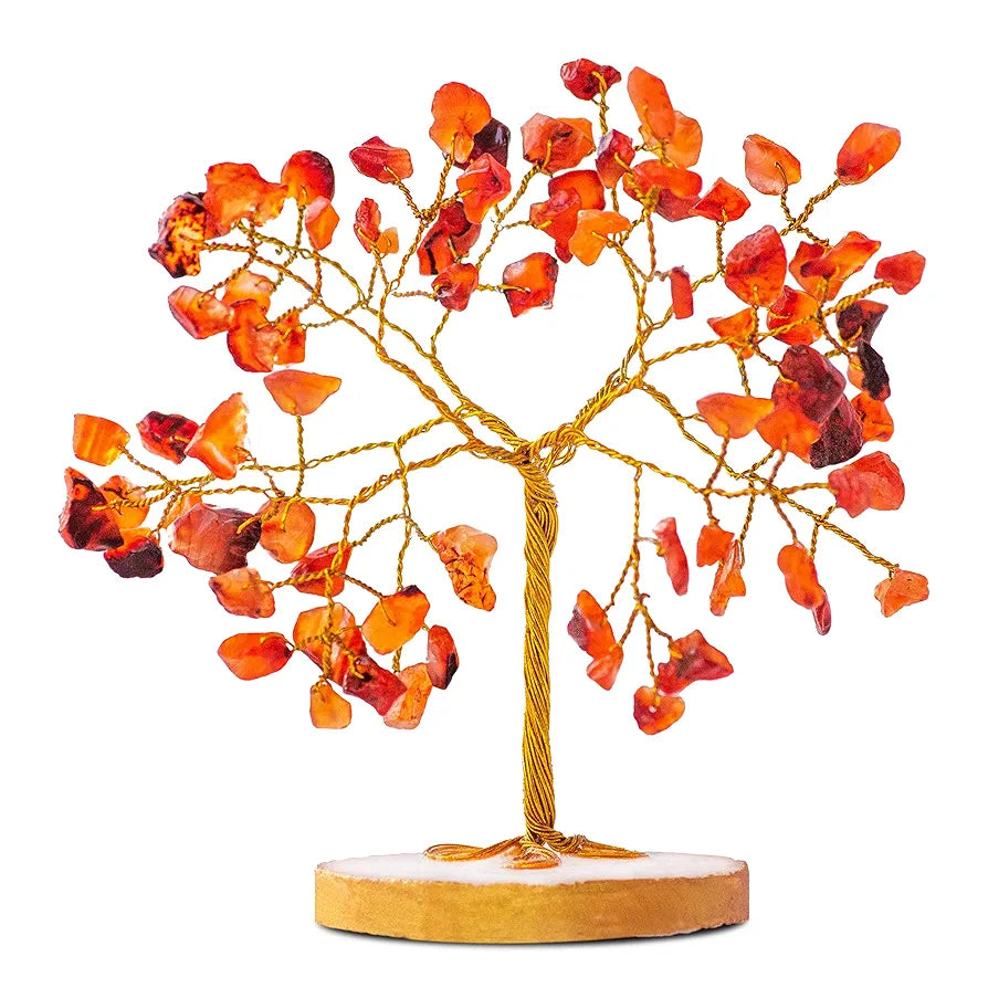Crystal Tree - Car Dashboard Accessories - Dashboard Figurines & Idols - Crystal showpieces - Home Decor Items - Crystal Tree for Good Luck - Feng Shui Item 