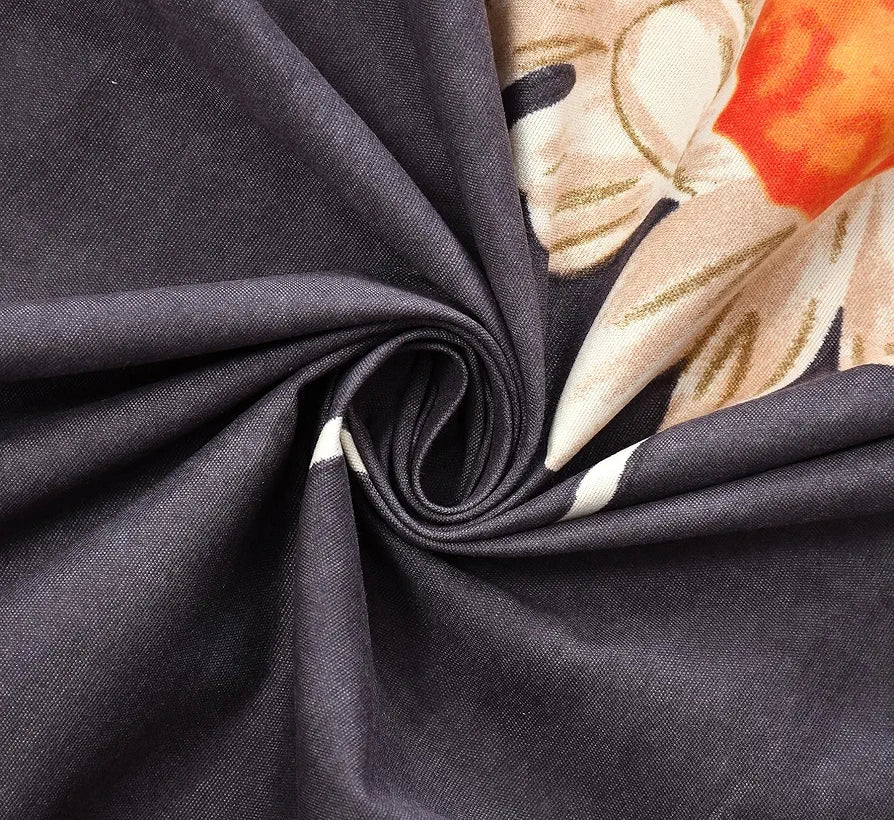 Homefab India 180 TC Microfiber Single BedSheet with 1 Pillow Cover - Dark Grey, Floral