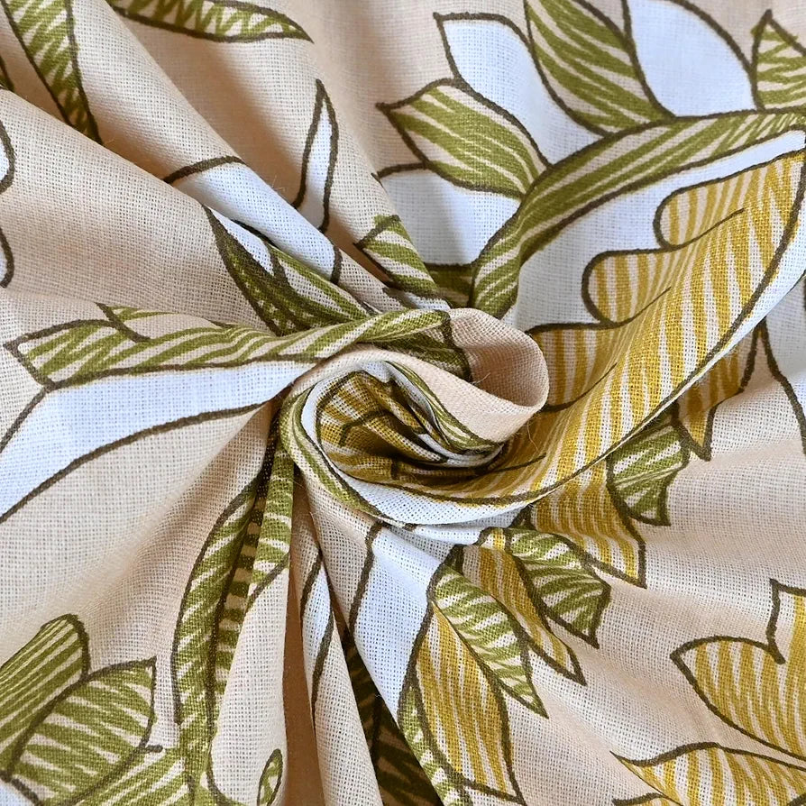 Divine Casa 144 TC 100% Pure Cotton Queen Size Double Bed Bedsheet with 2 Pillow Covers | Soft, Durable & All-Weather Comfortable Easy Care Sheet | Size 222 x 254 CM | Floral Paisley | Mustard Beige