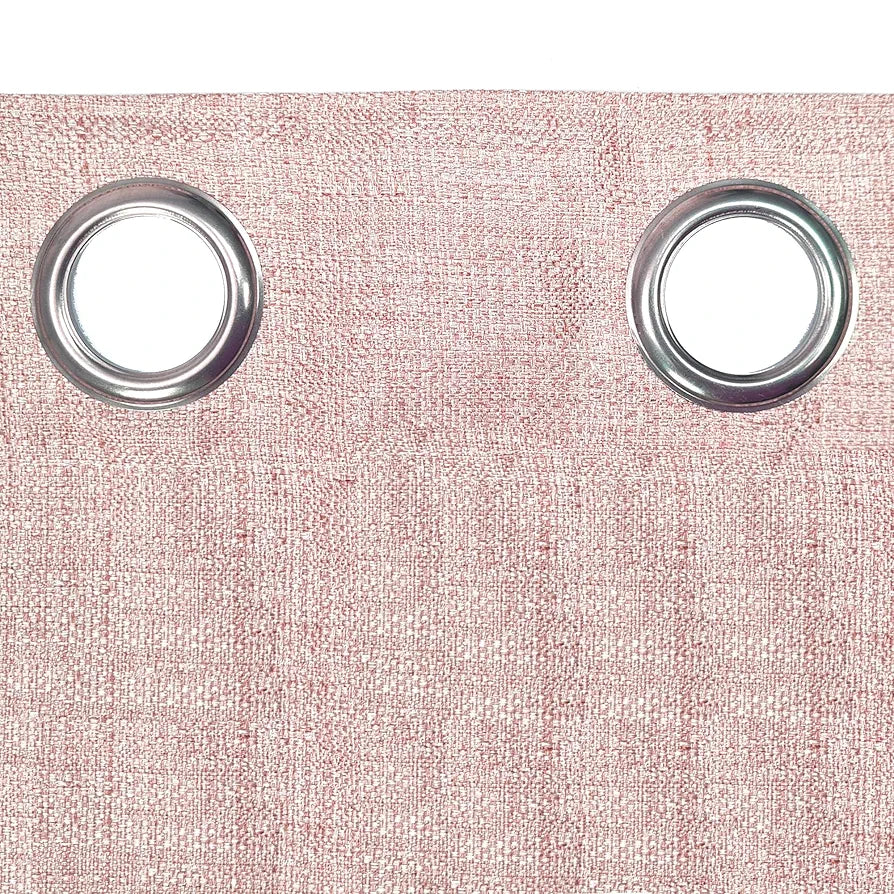 Divine Casa Textured Window Curtain 5 Feet – Cameo Rose, Soft Polyester Panel with Eyelets for Home Decor – 1 Piece