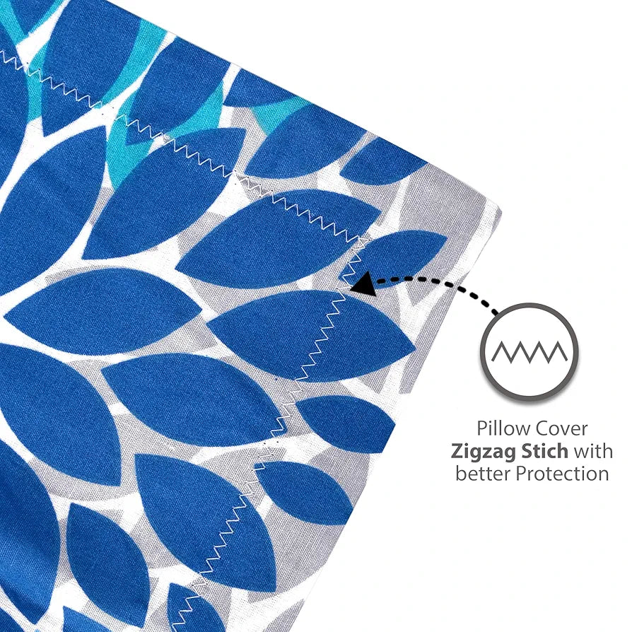 Divine Casa 144 TC 100% Cotton Double Bedsheet with 2 Pillow Covers | Skin-Friendly Fabric for Everyday Comfort | 254 X 222 CM | Floral Pattern | Blue Aqua