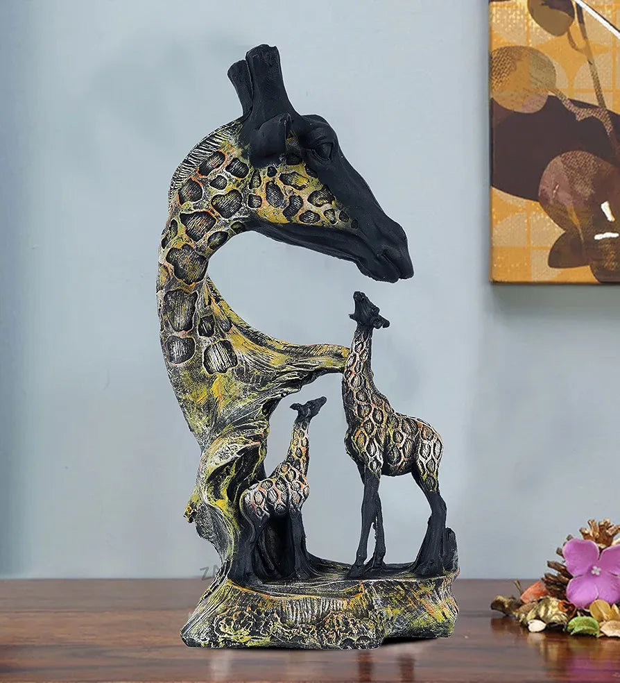 zart Statue of Giraffe Sculpture for Home/Office/Cafe/Hotel Decor Decorative Gift Showpiece 