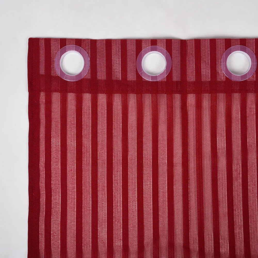 Kuber Industries Window Curtain | Sheer Window Curtains | Parda for Living Room | Drapes for Bedroom | Window Curtain Parda for Home D�cor | Lining Net | 5 Feet | Maroon