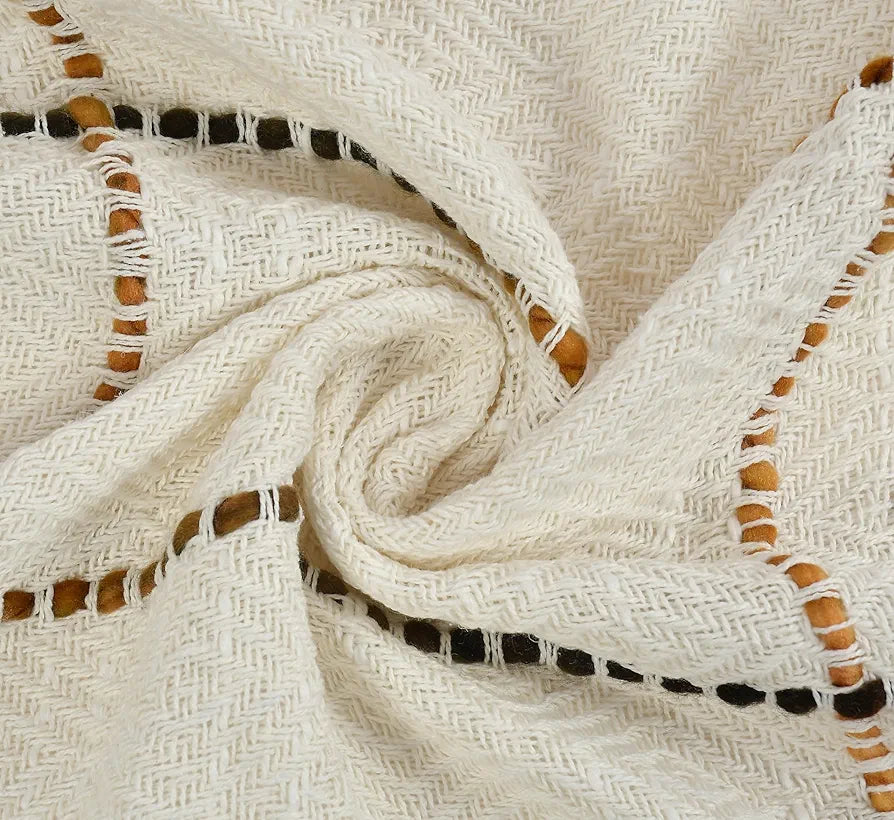 SASHAA WORLD Natural Multi Grid Patterned Handwoven Cotton Throw | Ideal for Your Home, Living Room, Sofa, Bed, Chair, Picnic & Used for Gift | 130X160 Cm, 100 Tc