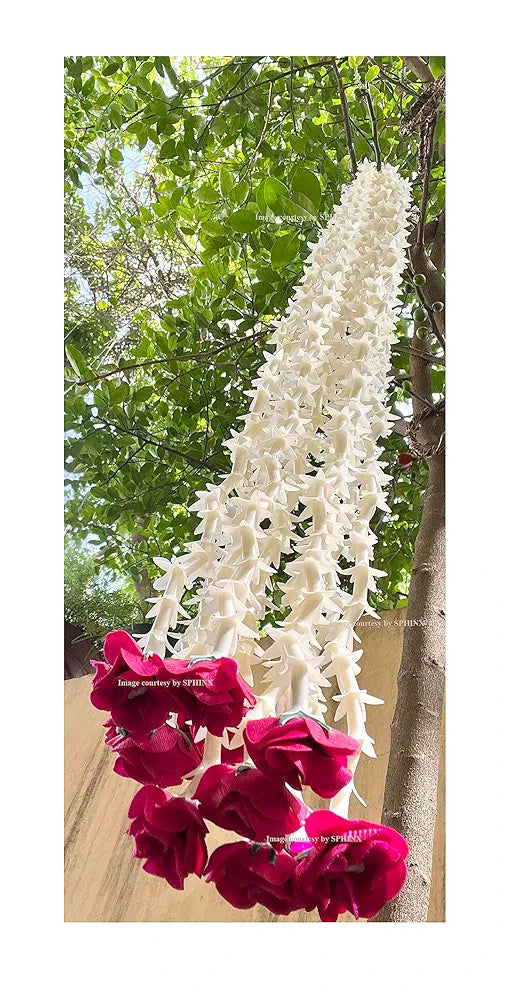 SPHINX Artificial rajnigandha Buds Rose Strings for Home Function Festive Decor Wedding haldi Ceremony Pooja Housewarming Decorations Approx 2.5 ft Height - 