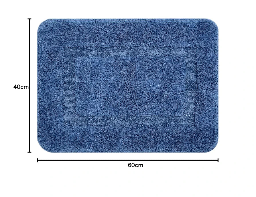 Saral Home Cotton Anti Slip Bathmat Set with Contour | Soft & Super Absorbent Mats for Shower | Washable, Non-Slip & Quick-Drying Mats for Home/Kitchen/Office | Pack of 2 