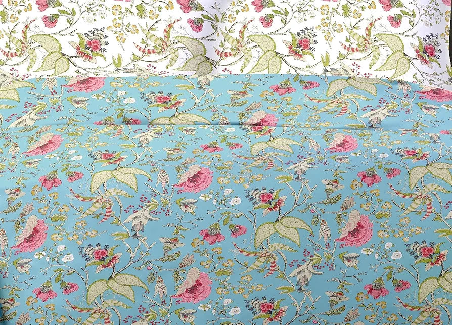 Trance Home Linen 180TC 100% Cotton Printed Zippered Duvet Cover/Blanket Cover/Quilt Cover | Comforter Cover/Razai Cover | King Size with 2 Pillow Covers 