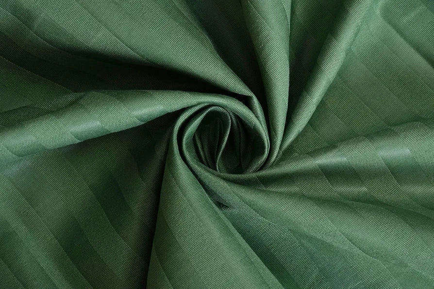 Homefab India 160 TC Stripe Cotton Feel Glace Cotton Elastic Fitted King Size Double Bed Bedsheet with 2 Pillow Covers Fits Upto 6 inches Mattress, Size-72X78 inches, Dark Green