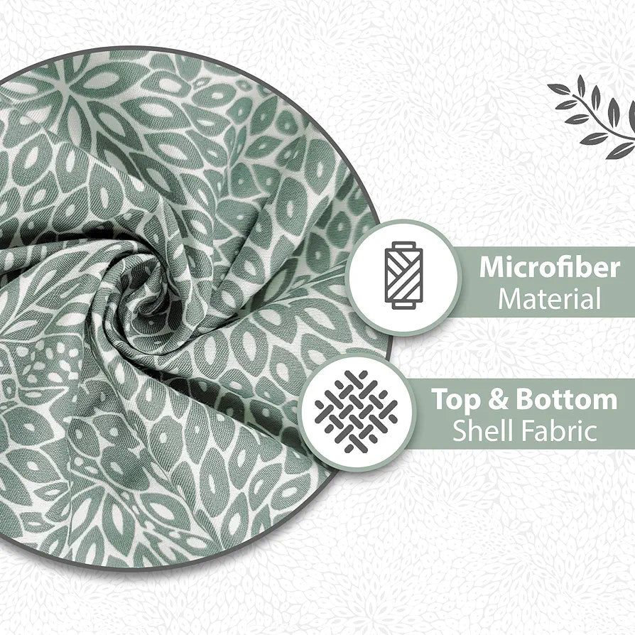 Divine Casa 120 GSM Microfiber Single Dohar | Soft & Lightweight Throw Blanket | Cozy & Breathable | All-Season Comfort | 210 x 140 CM | Floral Burst Pattern | Sage Green & White