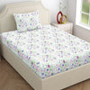 Dreamscape Cotton Single Bedsheet with 1 Pillow Cover Orchid Bloom