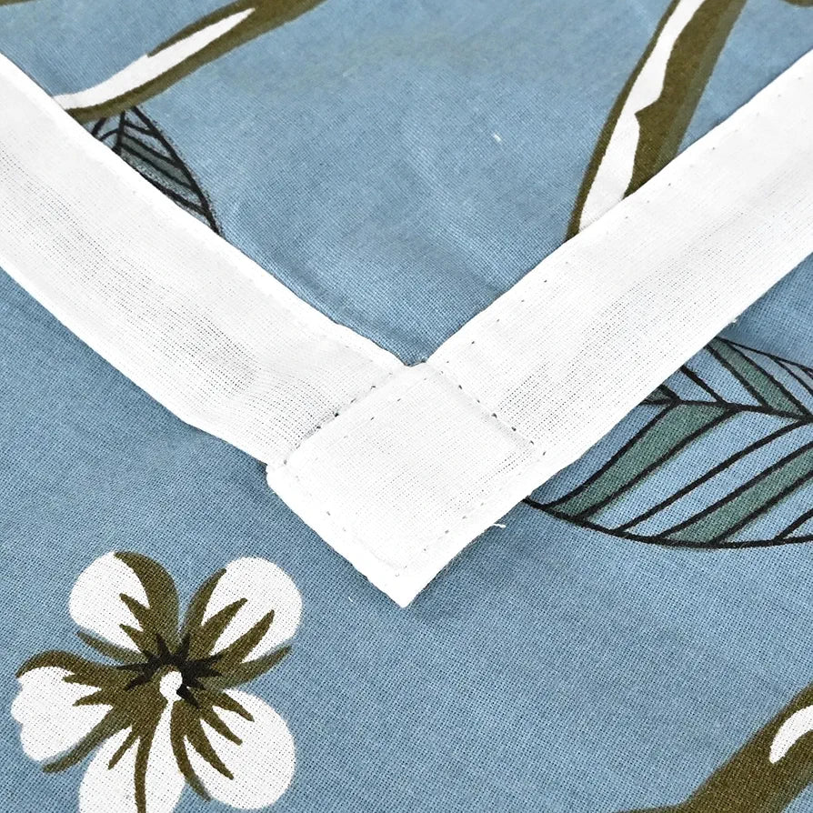 Divine Casa 100% Cotton Double Bed Dohar | Ultra-Soft & Lightweight AC Blanket | Reversible Summer Quilt | 220 x 205 CM, Blossom Haven Sky Blue