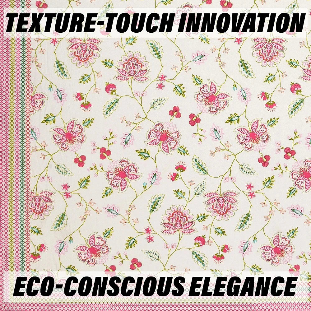 Kuber Industries Double Bedsheet with 2 Pillow Covers | 186 TC Premium Cotton Bedsheet for Double Bed | Bedsheet for Living Room-Home & Hotels | Embroidery Flower Zig-Zag | 100x108 Inch | Pink