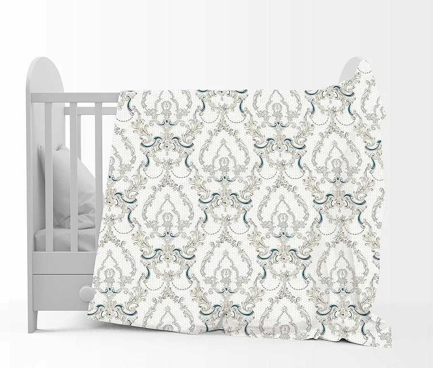 Divine Casa 120 GSM Microfiber Single Kids Dohar  | Soft & Lightweight Throw Blanket | Cozy & Breathable | All-Season Comfort | 140 x 100 CM | Paisley Pattern | Ivory & Beige