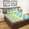 Divine Casa 144 TC Super Soft 100% Cotton Bedsheet for Double Bed  144 Thread Count Geometric Colour Deep Aqua