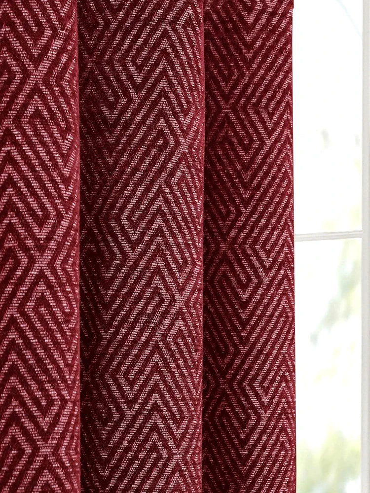 Saral Home Pacman Saral Home Chenille Blackout Window Curtains 2pc, Mehroon. 4x5 Ft