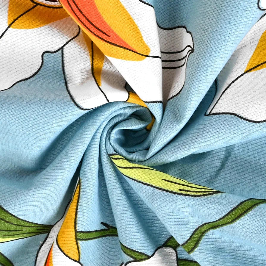 Divine Casa Floret 100% Cotton Single Dohar | 120 GSM | Soft & Lightweight Throw Blanket | Cozy & Breathable Bedding | All-Season Comfort | 210 x 140 CM, Wildflower Charm