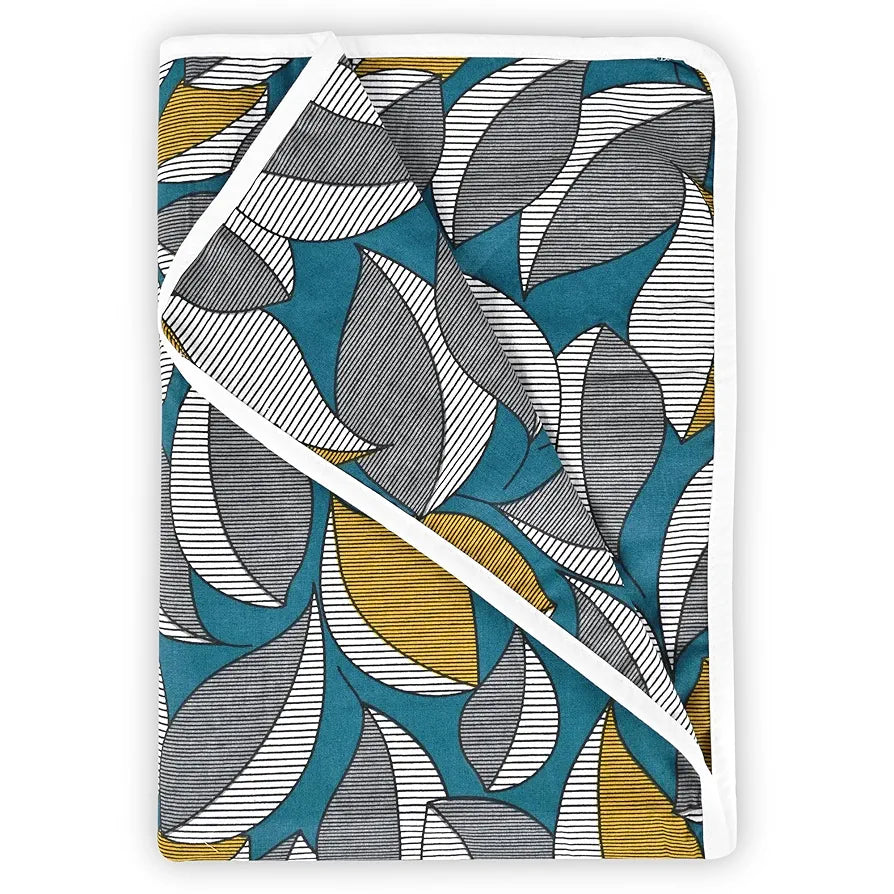 Divine Casa Floret 100% Cotton Single Kids Dohar | 120 GSM | Soft & Lightweight Throw Blanket | Cozy & Breathable Bedding | All-Season Comfort | 140 x 100 CM, Woody Petals