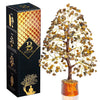 Bezavo Tiger Eye Crystal Tree of Life Golden Wire