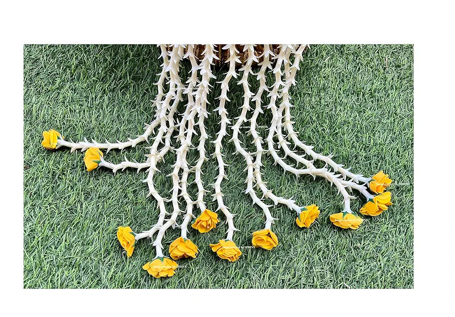SPHINX Artificial rajnigandha Buds Rose Strings for Home Function Festive Decor Wedding haldi Ceremony Pooja Housewarming Decorations Approx 2.5 ft Height - 