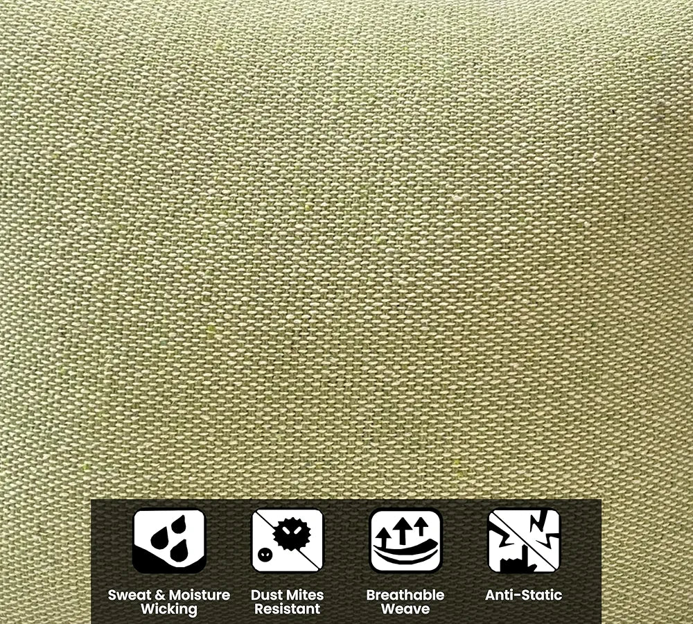 SAJAVAT HOME Cotton Cushion Cover 16X16 Inches  – Soft Decorative Cushion Cover for Sofa, Bed, or Chair – Beige & Olive, Pack of 1