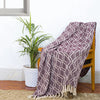 Cazimo Soft Throw Blanket for Bed Pure Cotton Blanket with Fringe Tassels for Couch Home Decor