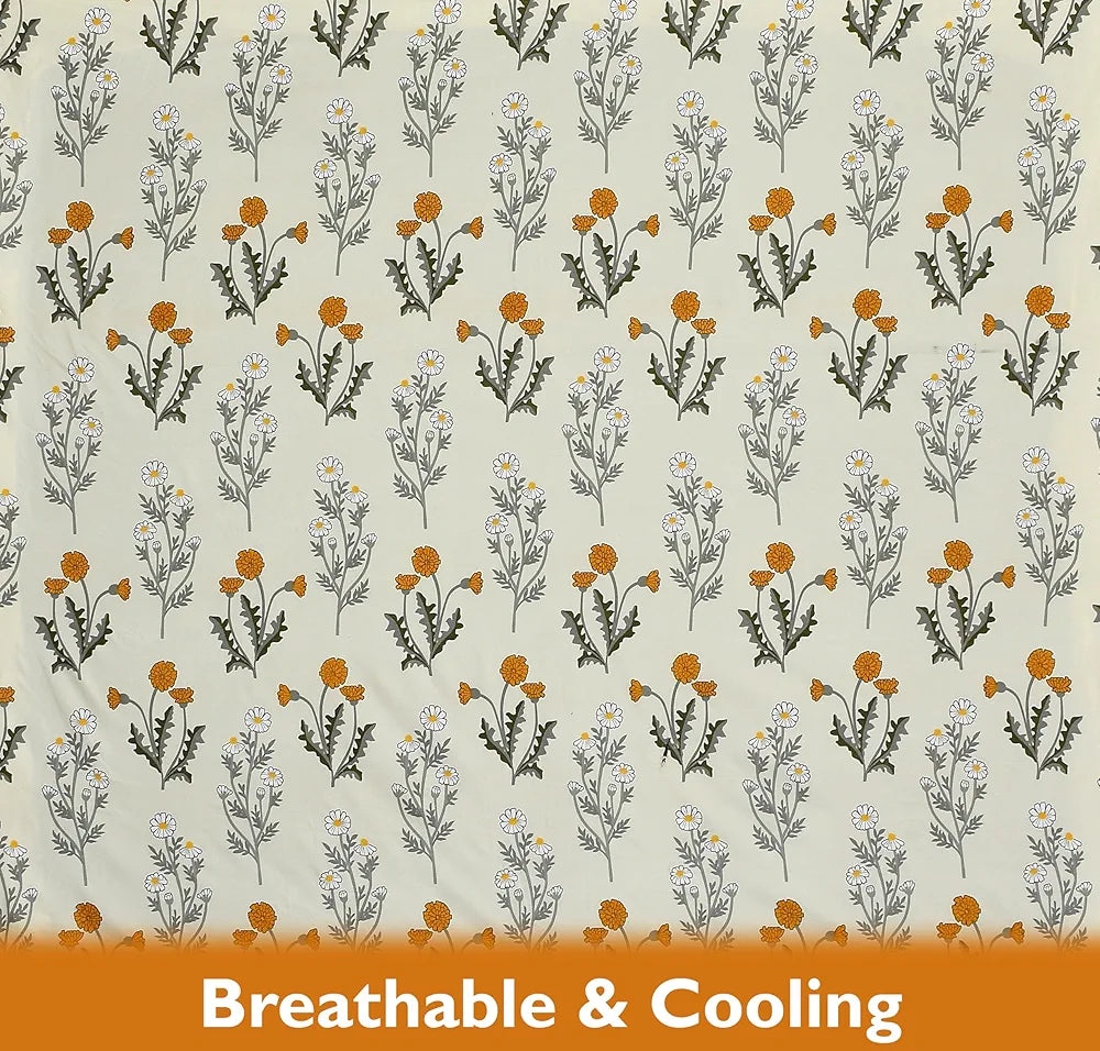 Fresh From Loom Floral Print Microfiber Fitted King Size Bedsheet Set - Anti Fade, 240 TC, 2 Pillow Covers Included | Pink, Floral Design)