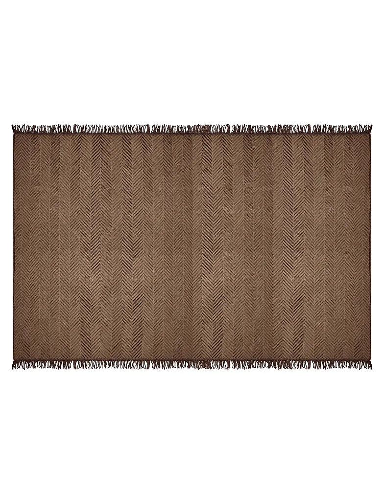 SARAL HOME EASY LIVING Velvet Chevron Sofa Throw-Brown
