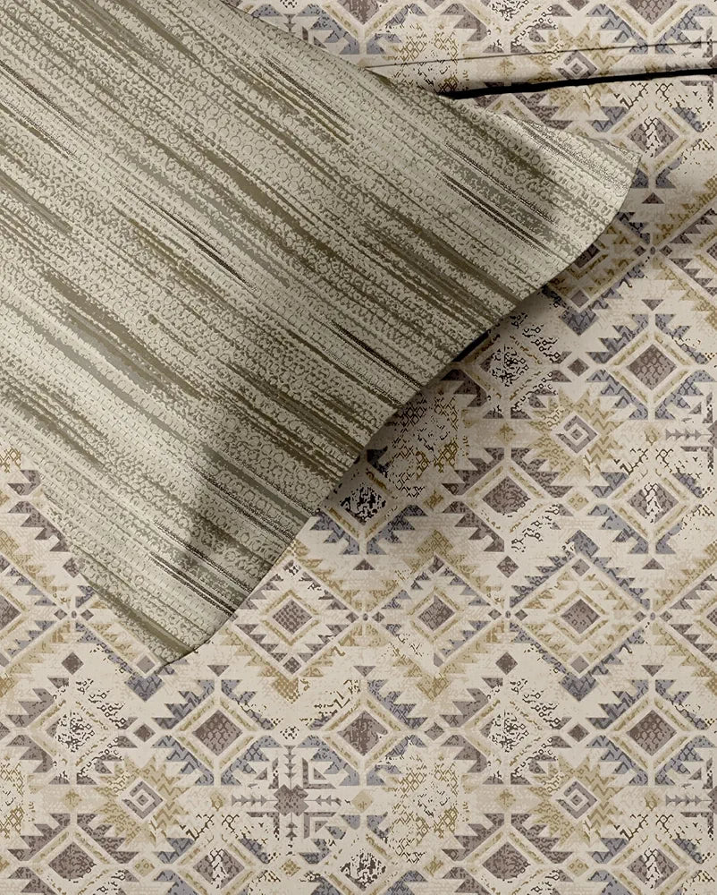 Trance Home Linen 100% Cotton 180 TC Bedsheet | Printed Fitted Bedspread with 2 Pillow Covers 