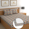 Dreamlet Bedsheet for Double Bed | 180tc Glace Cotton Bedsheet With 2 Pillow Covers | Orange