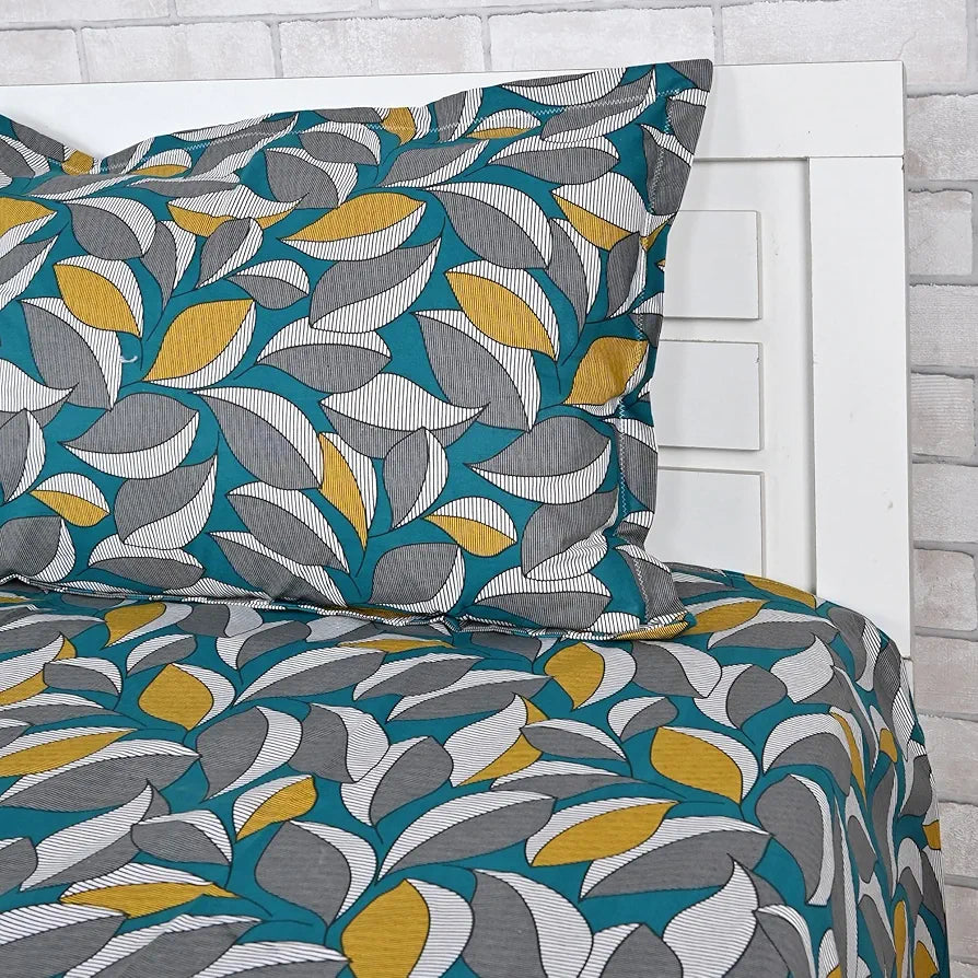 Divine Casa 144 TC 100% Cotton Bedsheet for Single Bed with 1 Pillow Cover 